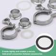 thumbnail image 4 of Uxcell 2-Pack 100 Mesh FKM Junta Sanitaria de 2 Pulgadas con Pantalla de Acero Inoxidable Junta Tri-clover Negra, 4 of 6