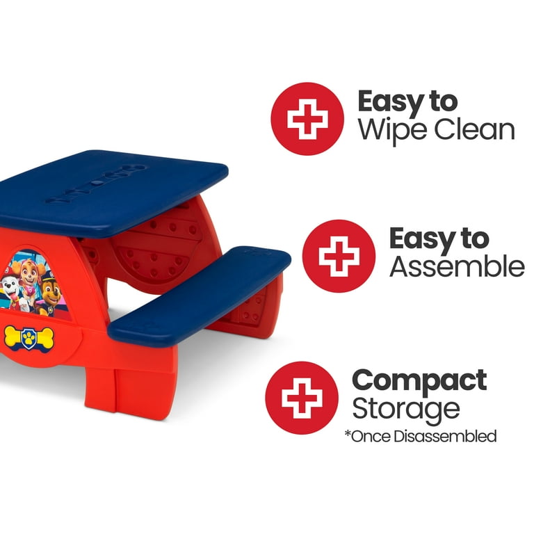 Paw Patrol 4 Seat Activity Picnic Table with Lego