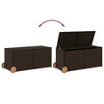 thumbnail image 5 of vidaXL Garden Storage Box with Wheels Brown 283L Poly Rattan, 5 of 5