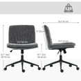 thumbnail image 2 of Chaise de Bureau Grise à Croisillons avec Roulettes - Hauteur Réglable et Chaise de Travail Inclinable pour Bureau à Domicile et Étude - Grand, Design Sans Accoudoirs, 2 of 7