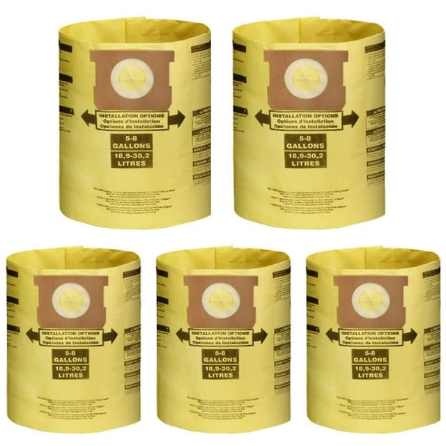 Reemplazo de robots de barrido Bolsas de filtro de polvo para aspiradoras en seco y húmedo Shop Vac de 5 a 8 galones