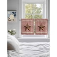 thumbnail image 3 of Brown Western Texas Star Vintage 2 Panel Kitchen Curtains for Small Windows, Rustic Farmhouse Red Plaid Bathroom Tier Curtain, Short Window Treatment for Bedroom/Living Room 55"x24", 3 of 6