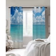 thumbnail image 2 of Blackout Curtains for Bedroom, Ocean Blue Room Darkening Window Drapes for Living Room, Beach Nature Coast Sea Shore Sky Seawater Thermal Insulated Grommet Curtains, 52x45 inch, 2 Panels, 2 of 9