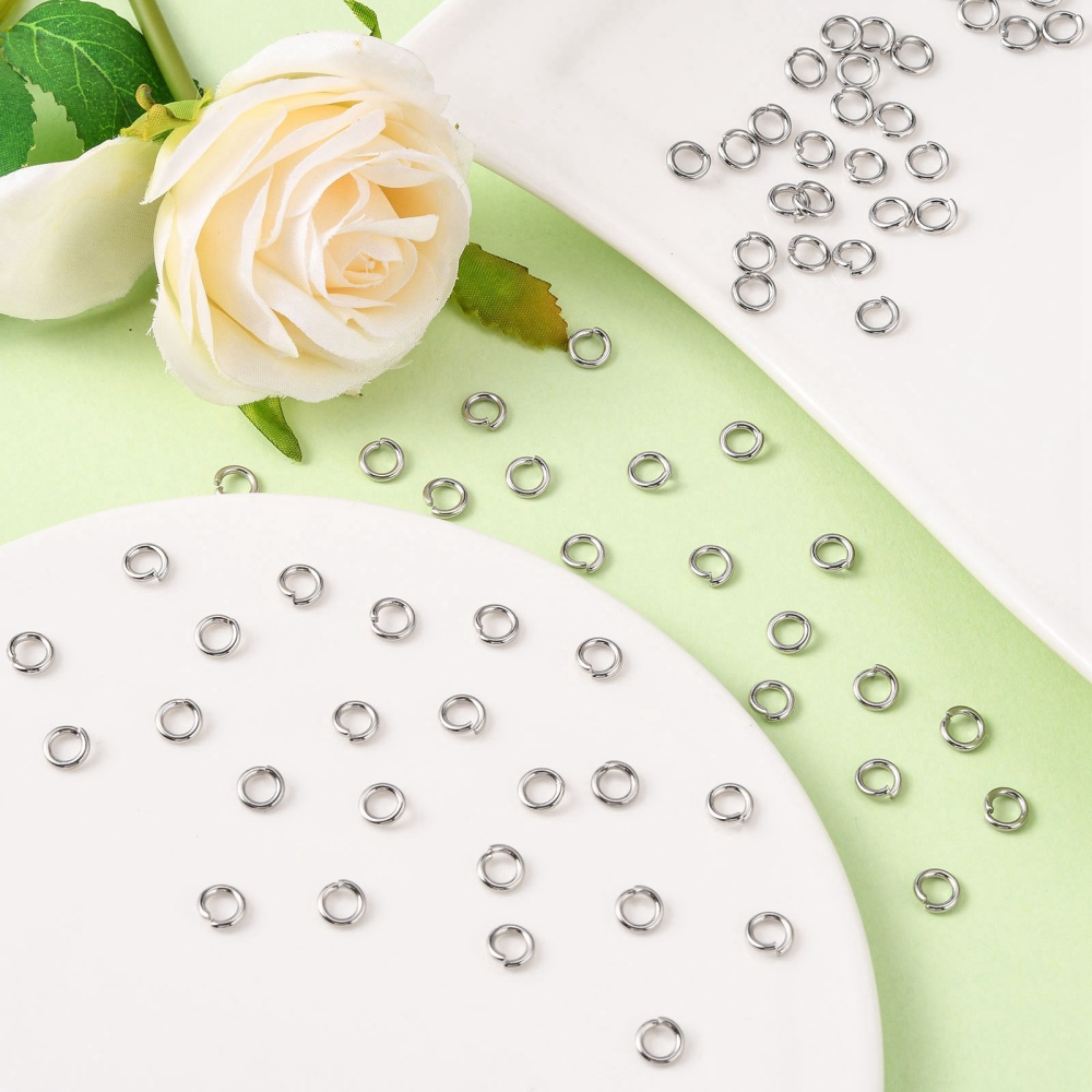 5000pcs Tarnish Resistant 304 Stainless Steel Jump Rings Open Jump Rings Stainless Steel color 6x1.2mm Inner Diameter: 3.6mm