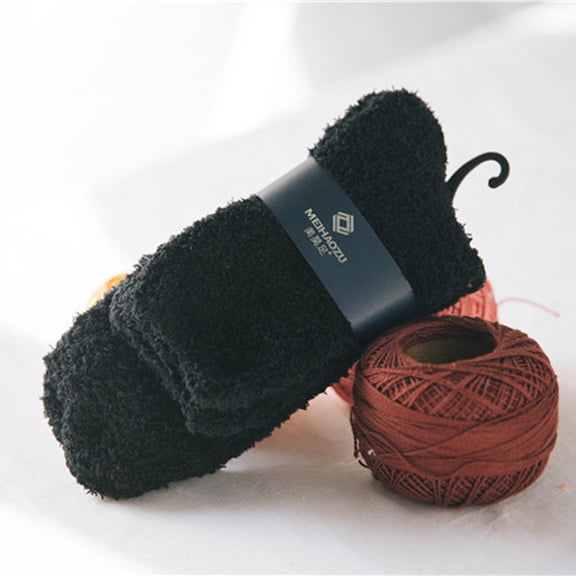 CFMIURAN Fuzzy Socks for Women Men Non Slip Sleep Warm Fluffy Socks Soft House Socks Black