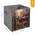 Bybiment 1PCS Fabric Storage Cubes, Brown Dear Woods Blurred Cube
