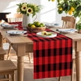 thumbnail image 3 of Burlap Table Runner 90 Inches Long,Red Black Buffalo Lattice Non-Slip Kitchen Table Runners for Dining Room Everyday Use Party Table Decorations Classic Modern Plaid, 3 of 9