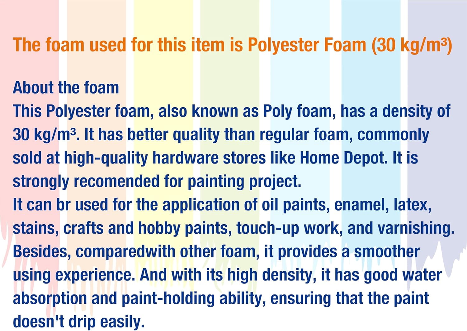 JJEAN-Poly Foam Brushes 3inch 36pcs, High Density Foam Paint Brush for Painting, Staining, Paint Sponges