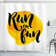 thumbnail image 1 of Ambesonne Inspirational Shower Curtain, Run for Run Words, 69"Wx70"L, Black White Yellow, 1 of 3