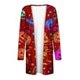 thumbnail image 5 of WXLWZYWL Womens Halloween Cardigan Plus Size Open Front Lightweight Pumkin Bat Spide Web Ghost Witch Print Blouse Cute Spooky Pattern Cardigans, 5 of 6