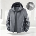 thumbnail image 2 of KeShDi Jacket for Men Hooded Long Sleeve Zip Up Casual Coat with Pockets and Belt Loose Fit Dark Gray XL, 2 of 5