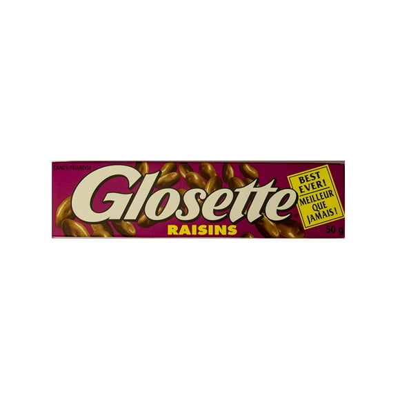 Glosette Raisins Chocolate, 50g - 18 Count per Box - 1 Box