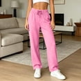 thumbnail image 2 of Wide Leg Sweatpants for Women Casual High Waisted Baggy Sweat Pants Drawstring Workout Jogger Trousers with Pockets, 2 of 9