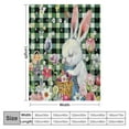 thumbnail image 4 of COMIO Durable and Long-lasting Buffalo Plaid Bunny Gnomes Eggs Easter Spring Floral Flannel Blanket White, 4 of 6