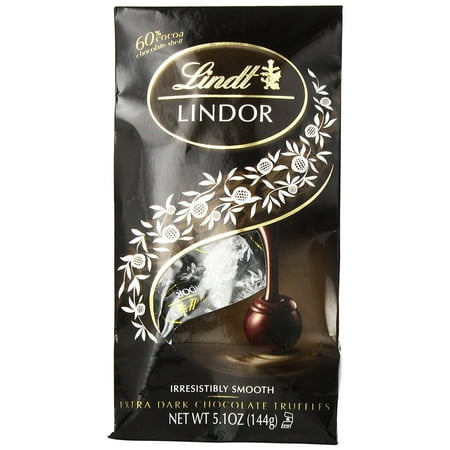 Lindt LINDOR 60% Extra Dark Chocolate Truffles, 5.1 Ounce (Pack of