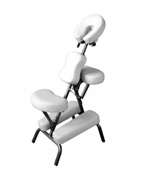 Premium BestMassage White 4" Portable Massage Chair Tattoo Spa Free Carry Case