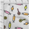 thumbnail image 1 of oneOone Silk Tabby White Fabric Candy Stick Kids Sewing Craft Projects Fabric Prints By Yard 42 Inch Wide, 1 of 4