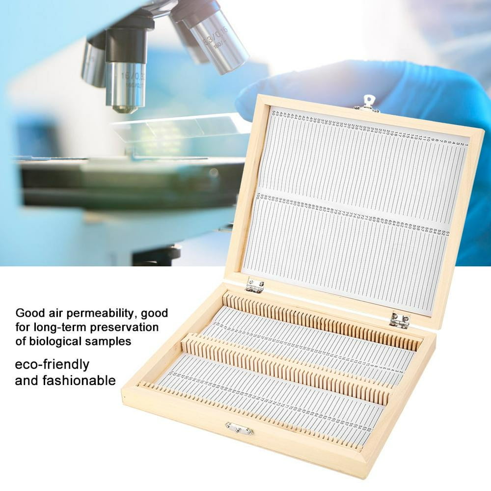 YLSHRF Wooden Box with Lock Storage for Lab Glass Prepared Microscope