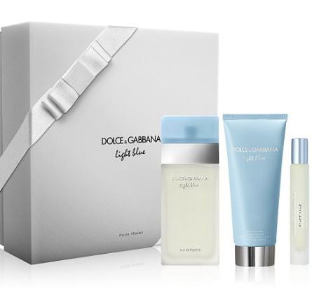 light blue perfume gift set