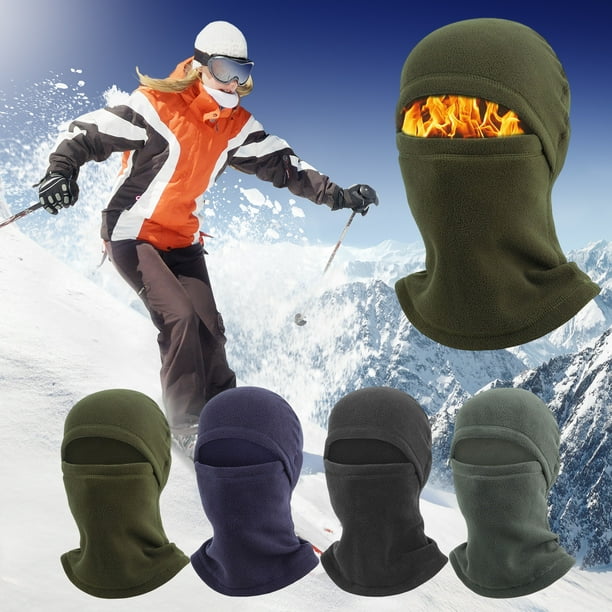 Mascarilla de ciclismo de invierno - polaina de cuello de forro polar y pasamontañas de esquí antiviento • Cubrebocas convertibles para correr, moto • Azul marino, gris oscuro, verde RMY