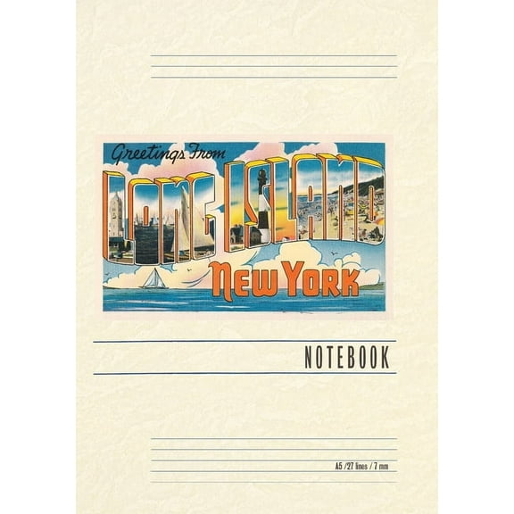 Vintage Lined Notebook Greetings from Long Island, New York, (Paperback)