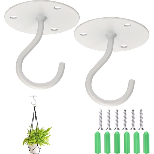2Pack Heavy Duty Ceiling Hooks for Plants, Bird Feeders, Lanterns