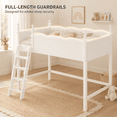 thumbnail image 5 of Miniyam Twin Loft Bed for Kids with Guardrails and Ladder, Solid Wood Space Saving Bed Frame, White, 5 of 7