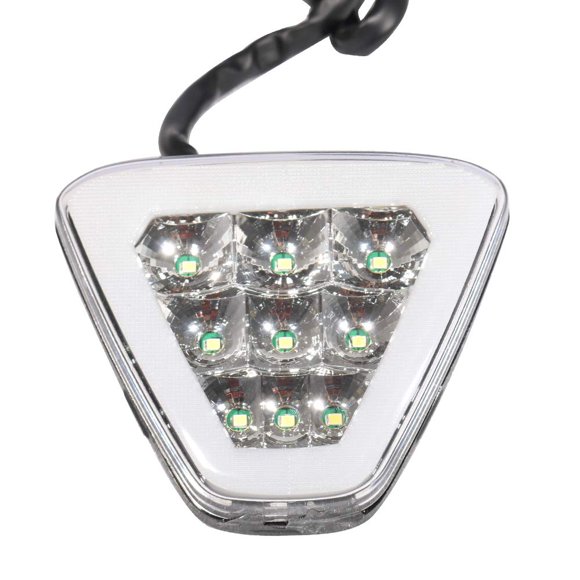 IKON MOTORSPORTS, Brake Lights Universal Fitment, Triangle Clear Plastic Rear 3RD Stop Safety Lamp for Cars