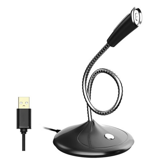 Wired Microphone Computer Omnidirectional Mic Noise Cancelling Condenser Microphone, USB, Black