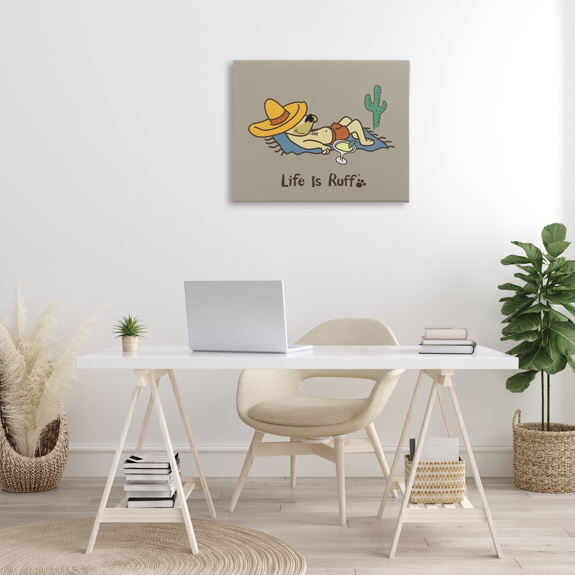 Stupell Industries Siesta Dog in Desert Animals Painting Wrapped Canvas Art Print Wall Art, 30 x 24