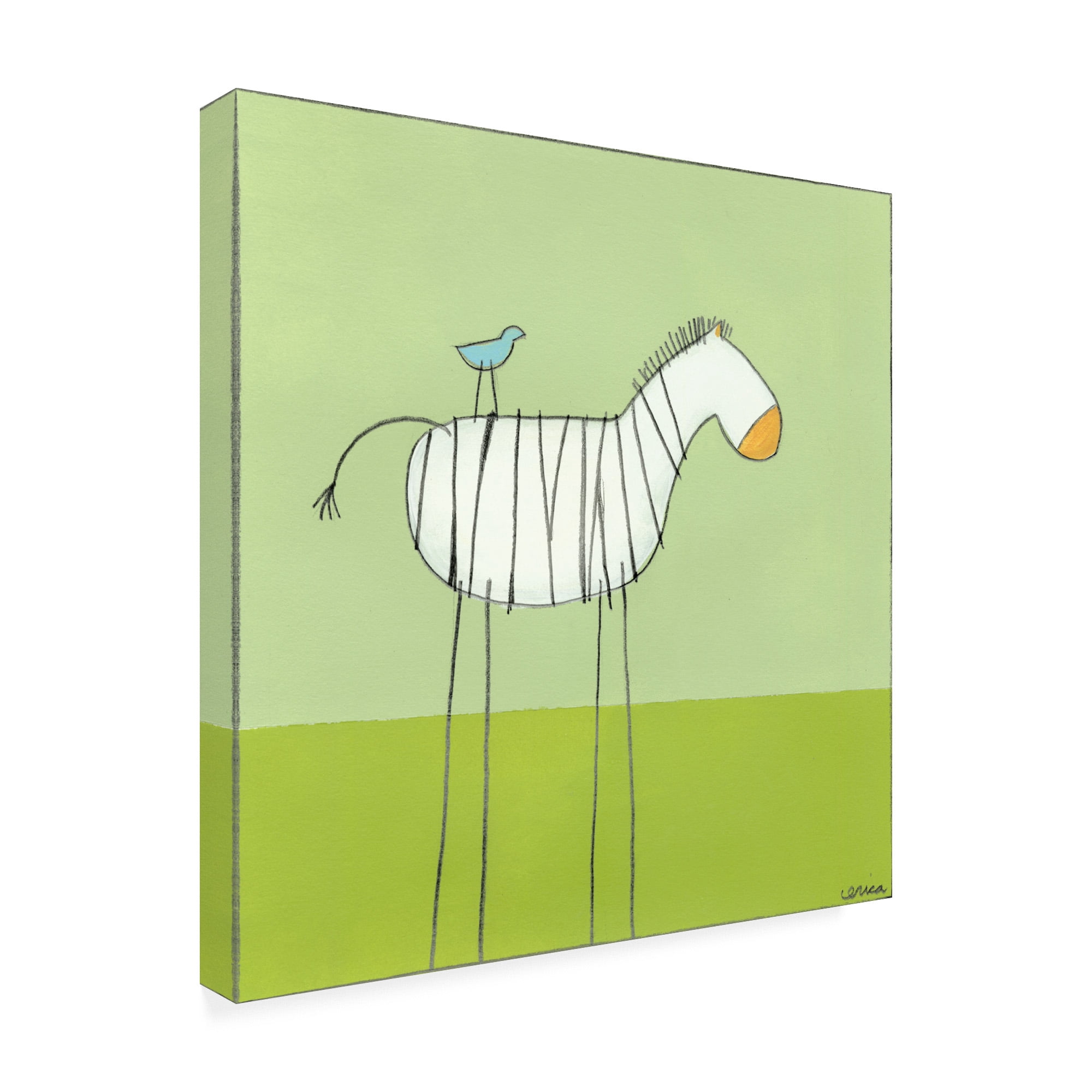 Trademark Fine Art 'Stick leg Zebra I Childrens Art' Canvas Art by June Erica Vess