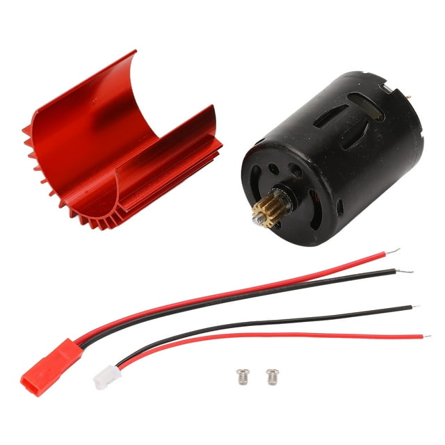 High-Performance 370 Metal Gear Motor with Red Radiator, Aluminum Alloy & Copper Construction, 52000 RPM, 6.0-9.0V, Precise Balanced Rotor - Perfect Upgrade Accessory for WPL D12 RC Car, Easy to