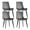 Gray+Black, variant on GZXS Modern Chic Dining Chairs Set of 4, White PU Leather Upholstered Side Chairs with Gold Metal Legs and Non-Slip Feet, Easy Assembly