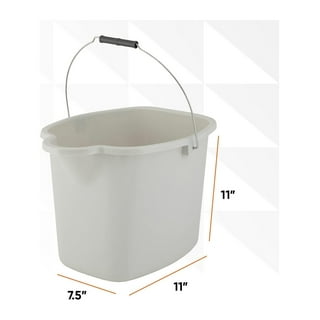 Superio Plastic Bucket with Grip Handle, 16 Liter Large Spout Cleaning Pail  Grey, Heavy Duty Bucket Home Floor Mopping, Bath, Car Wash, Bowls for
