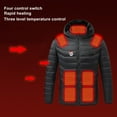 thumbnail image 4 of Smart Heated Jackets for Men with 4-Zone Control 21 Heating Areas USB Charging 10008mAh Hooded Small print Outwear (Battery Not Included), 4 of 7