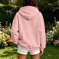 thumbnail image 4 of Sahpxhe Women's Oversized Hoodies Full Zip up Long Sleeve Drawstring Sweatshirts Casual Outer Jacket for Sport Jogging Pink S, 4 of 9