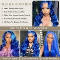 thumbnail image 5 of Blue Lace Front Wig PrePlucked 38 Inch Blue Wig Body Wave Colored Lace Front Wigs 13x6 HD Lace Frontal Wigs for Women, 5 of 6