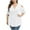 White, variant on Womens 3/4 Sleeve Boat Neck Tunic Top - Stretch Knit Fabric, Transitional Spring to Summer Office Attire with Cold Shoulder Detail