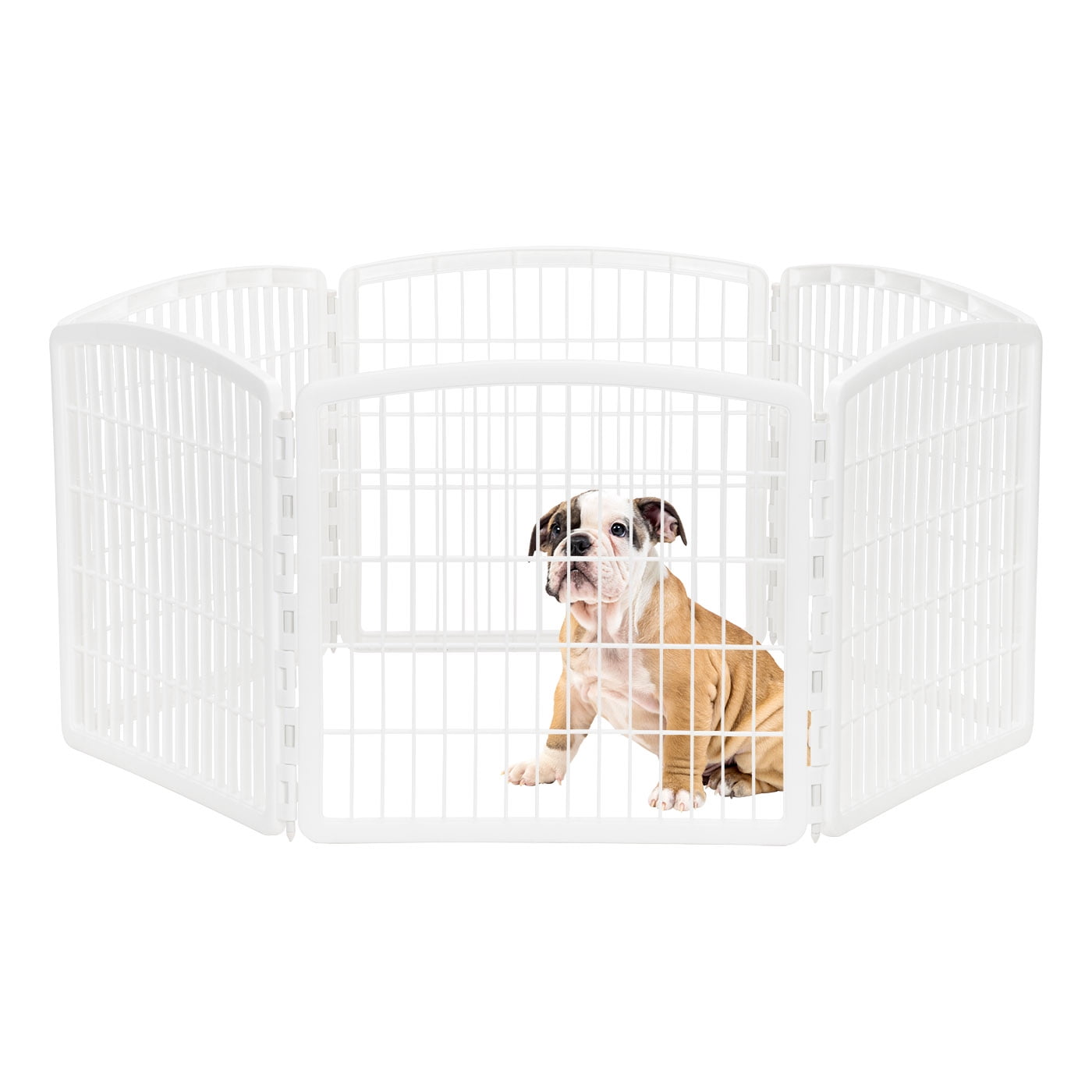 IRIS USA, Indoor 6 Panel Plastic Pet Fence, White