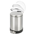 thumbnail image 3 of GLAD Bote de basura pequeño, 1.2 galones | Cubo de basura redondo de acero inoxidable con tapa de cierre suave y pedal de pie | Cesta de basura de metal con cubo interior extraíble, inoxidable, 3 of 5