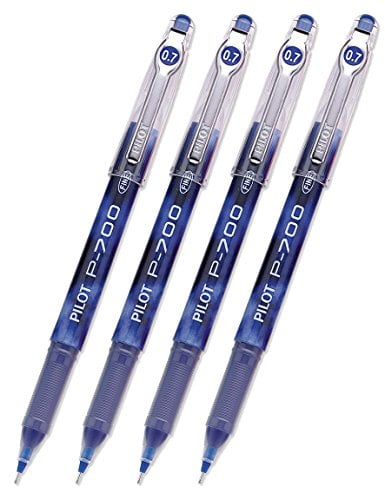 Pilot P-700 Rollerball Stick Gel Pen, Blue Ink, Fine Point 4-PACK(38611)