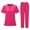 Hot Pink, variant on Scrubs For Men, Women'S Nurse Scrubs Set 2-Piece V Neck Short Sleeve Pocket Top & Elastic Pants Work Uniform Lightweight Healthcare Worker Outfit With Multi Scrubs Top (M, Hot Pink) ZMTing