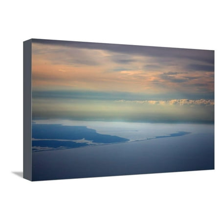 Sunset From Plane Over San Juan Puerto Rico Stretched Canvas Print Wall