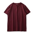 thumbnail image 3 of Camiseta de seda fina de verano de Dukeen para hombre, cuello redondo, manga corta, informal, suave, para fitness, camisetas modal de algodón lisas de gran tamaño, 3 of 5