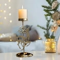 thumbnail image 6 of AuroraX Gold Candle Holder Christmas Tall Decorations,Reindeer Stars Snowflakes Pillar Candle Holder,Indoor Home Bedroom Decor, 6 of 6