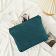 thumbnail image 6 of Corduroy Storage Bag | Large Capacity Travel Makeup Bag Wallet Organizer | Zipper Closure | Multi-Purpose Cosmetic Toiletry Case | Embossed Texture | 18x26cm | 1 Piece | Pink Green Blue, 6 of 6