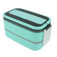 thumbnail image 4 of CHICIRIS Lunch Box, Lunchbox, Bento Boxes, Double Layer, 1400ml With Cutlery, Stainless Steel, With Cutlery, Portable Bento Box For Work, School, Office, 4 of 8