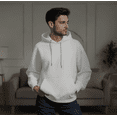 thumbnail image 5 of Hooded Fleece Pullover Soft Drawstring Sweatshirt for Men, Winter Warm Loungewear with Pockets, 5 of 6