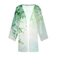 thumbnail image 5 of Axiiglly Cardigan for Women Plus Size Lightweight Cardigans Autumn Casual Comfy Puff Sleeve Open Front Tops Floral Print Loose Swim Beach Bathing Suit Cover Up, 5 of 5