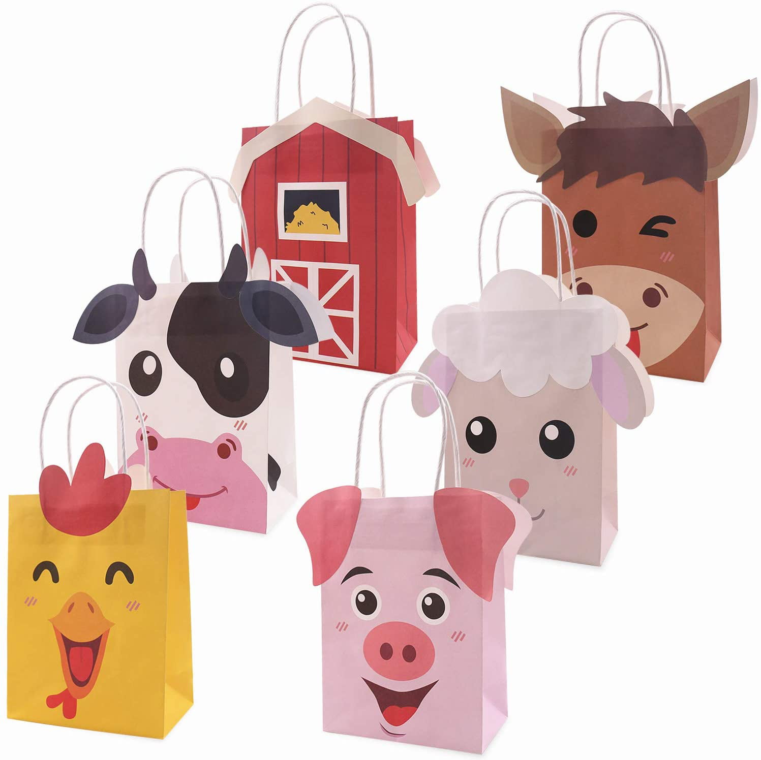 12 Mini Farm Animal Figures Goodie Loot Pinata Party Bag Fillers Favour Gift 